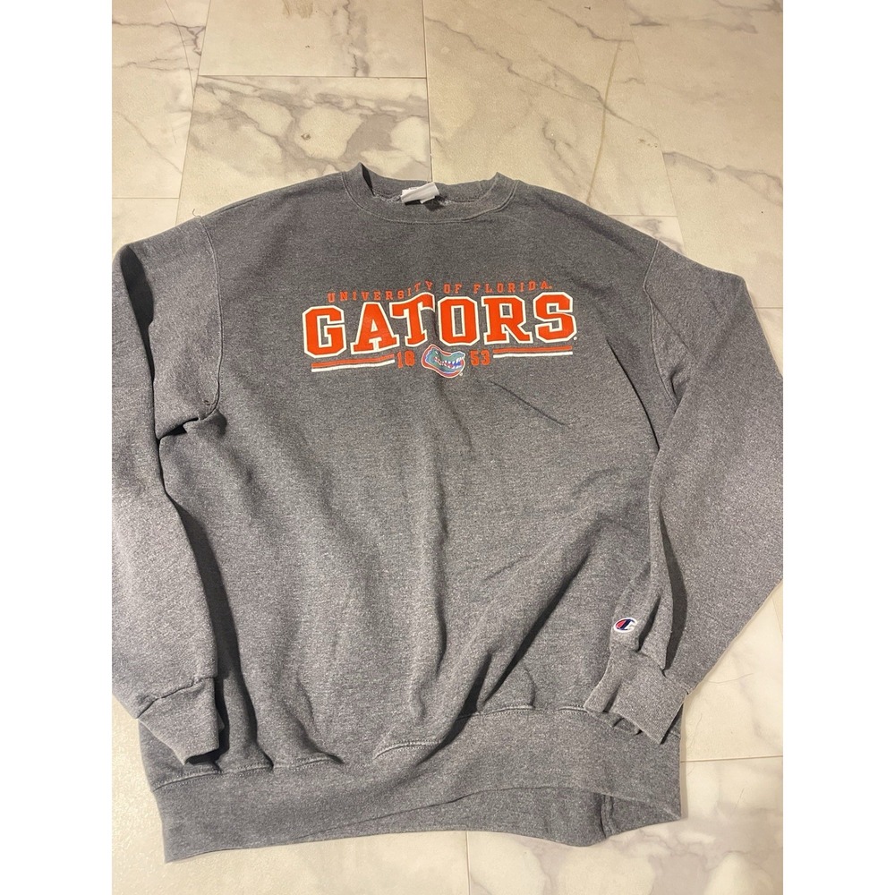 Vintage University of Florida Gators Reverse Hoodie Sweatshirt Size L Gray G0140